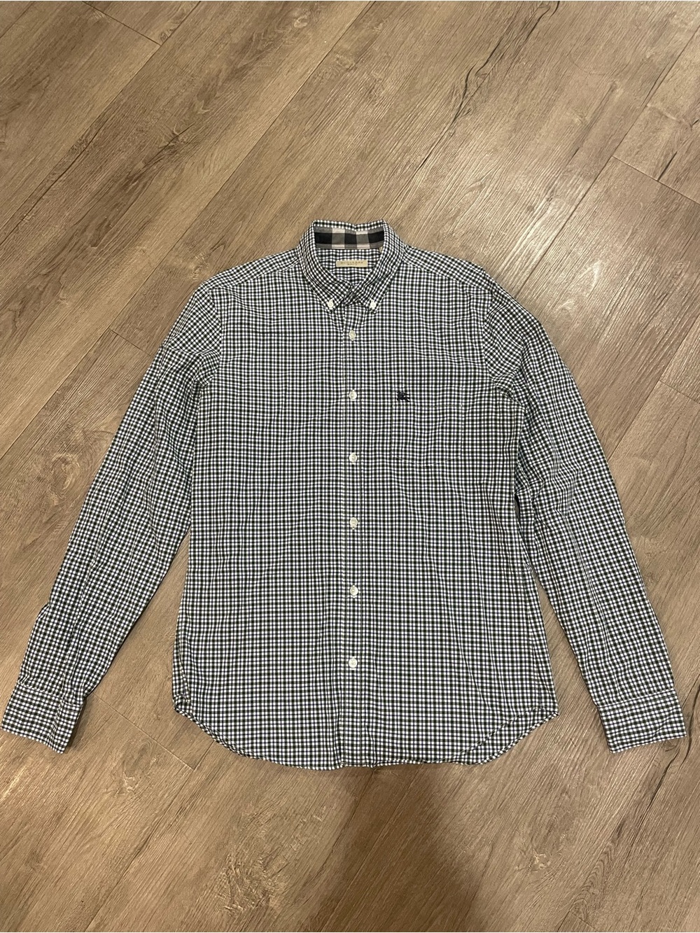 NWOT Burberry Brit Blue and Green Gingham Button-Down Shirt